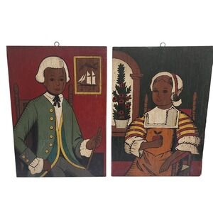 African American Folk Art - Paint By Numbers Set- 1960s- MCM- Vintage‎